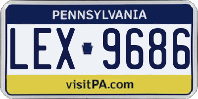 PA license plate LEX9686