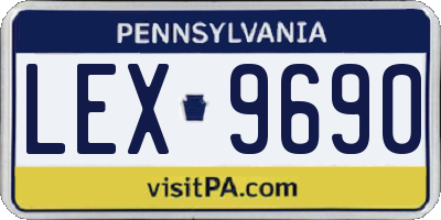 PA license plate LEX9690
