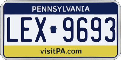 PA license plate LEX9693