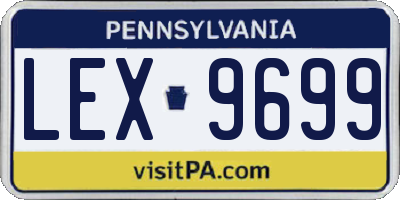 PA license plate LEX9699