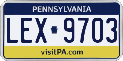 PA license plate LEX9703