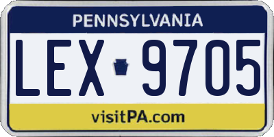 PA license plate LEX9705