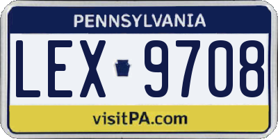 PA license plate LEX9708