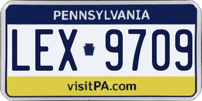 PA license plate LEX9709