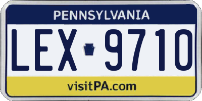 PA license plate LEX9710