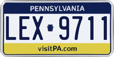 PA license plate LEX9711