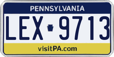 PA license plate LEX9713