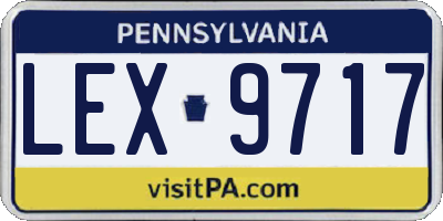 PA license plate LEX9717