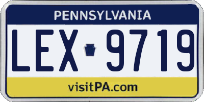 PA license plate LEX9719