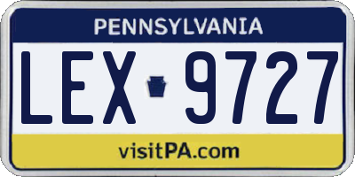 PA license plate LEX9727