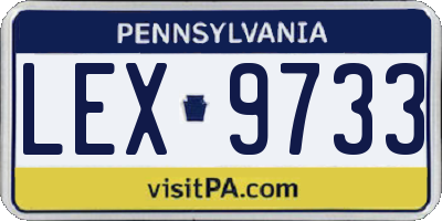 PA license plate LEX9733