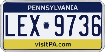 PA license plate LEX9736
