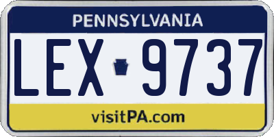 PA license plate LEX9737