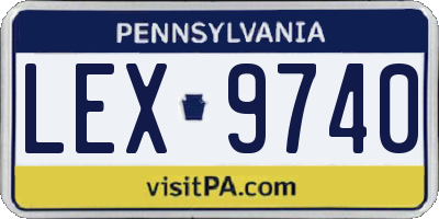 PA license plate LEX9740