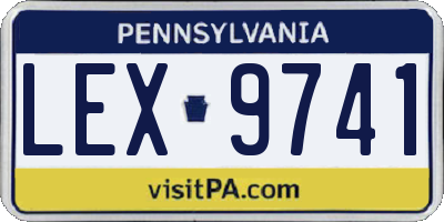 PA license plate LEX9741