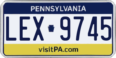 PA license plate LEX9745