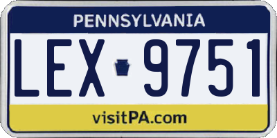 PA license plate LEX9751
