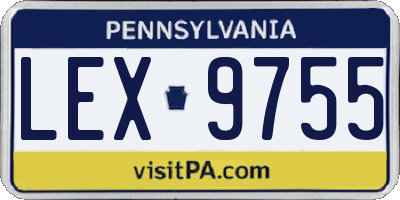 PA license plate LEX9755
