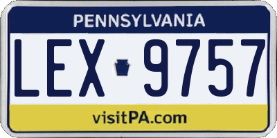 PA license plate LEX9757