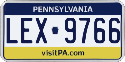 PA license plate LEX9766