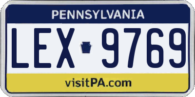 PA license plate LEX9769