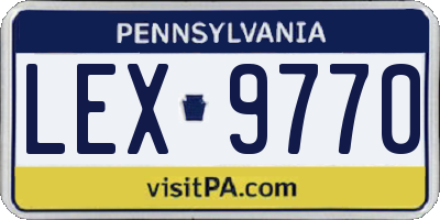 PA license plate LEX9770
