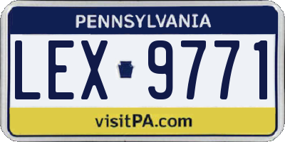 PA license plate LEX9771
