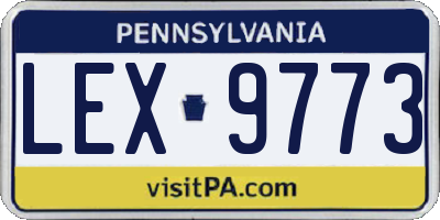 PA license plate LEX9773