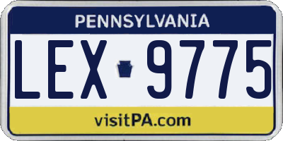 PA license plate LEX9775