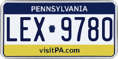 PA license plate LEX9780