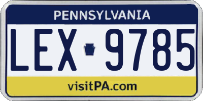 PA license plate LEX9785