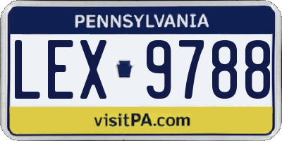 PA license plate LEX9788