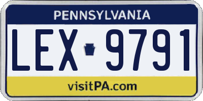 PA license plate LEX9791