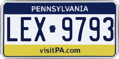 PA license plate LEX9793
