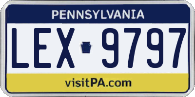 PA license plate LEX9797