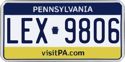 PA license plate LEX9806