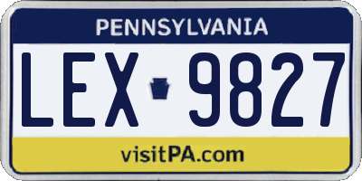 PA license plate LEX9827