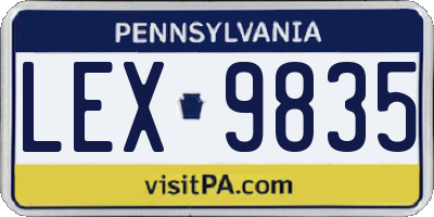 PA license plate LEX9835