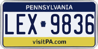 PA license plate LEX9836