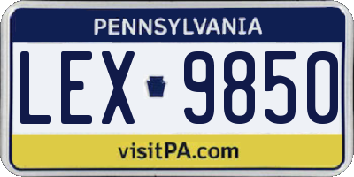 PA license plate LEX9850