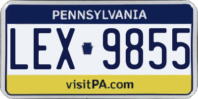 PA license plate LEX9855