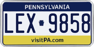 PA license plate LEX9858