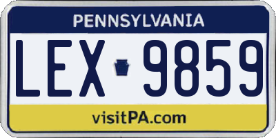 PA license plate LEX9859