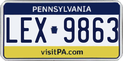 PA license plate LEX9863