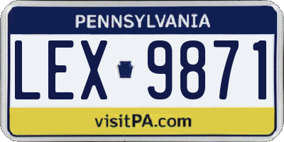 PA license plate LEX9871
