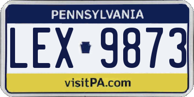 PA license plate LEX9873