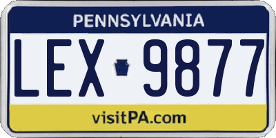 PA license plate LEX9877