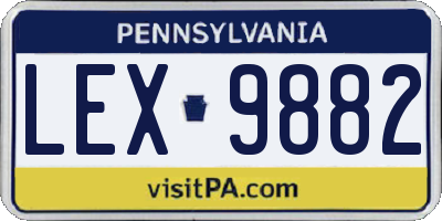 PA license plate LEX9882