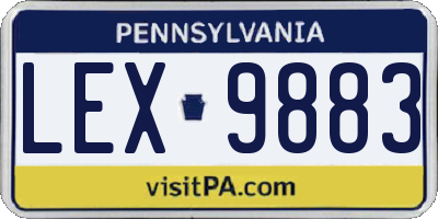 PA license plate LEX9883