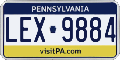 PA license plate LEX9884